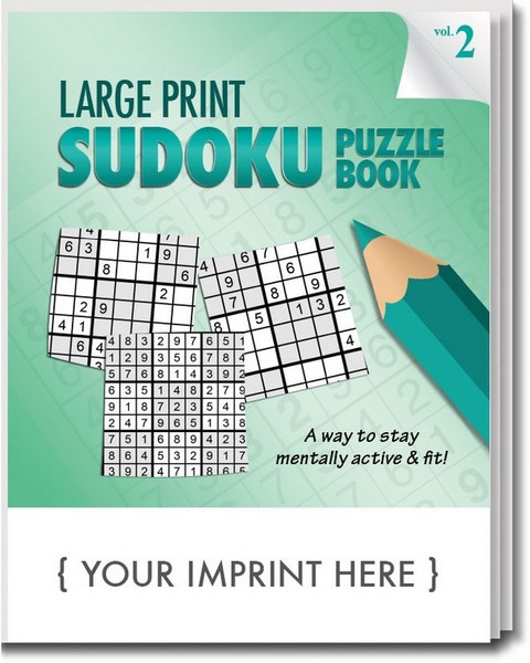 SCS1961 Large Print Sudoku PUZZLE Book With Custom Imprint
